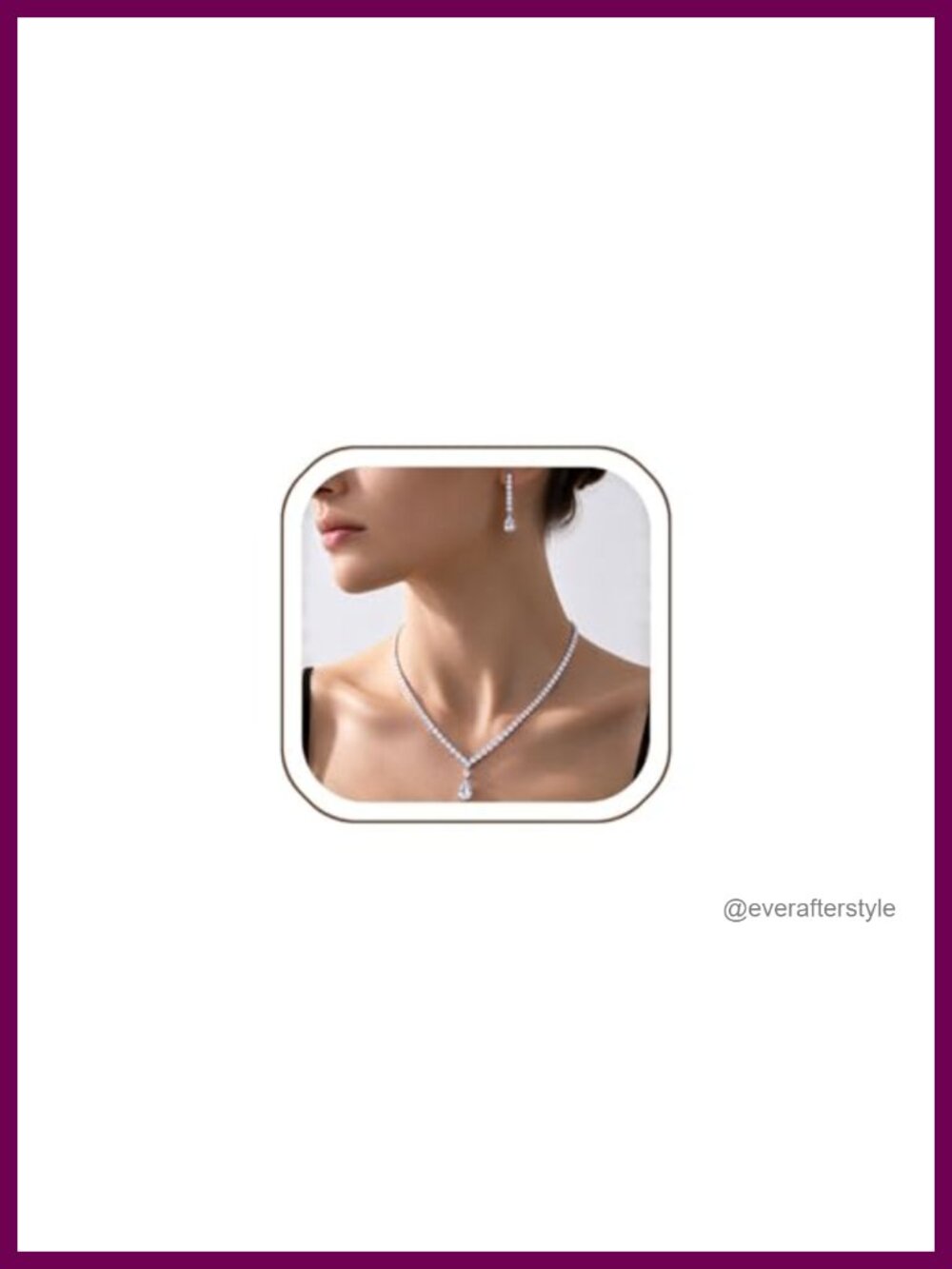 Silver Rhinestone Necklace and Earring Set – Bridal Wedding Jewelry
